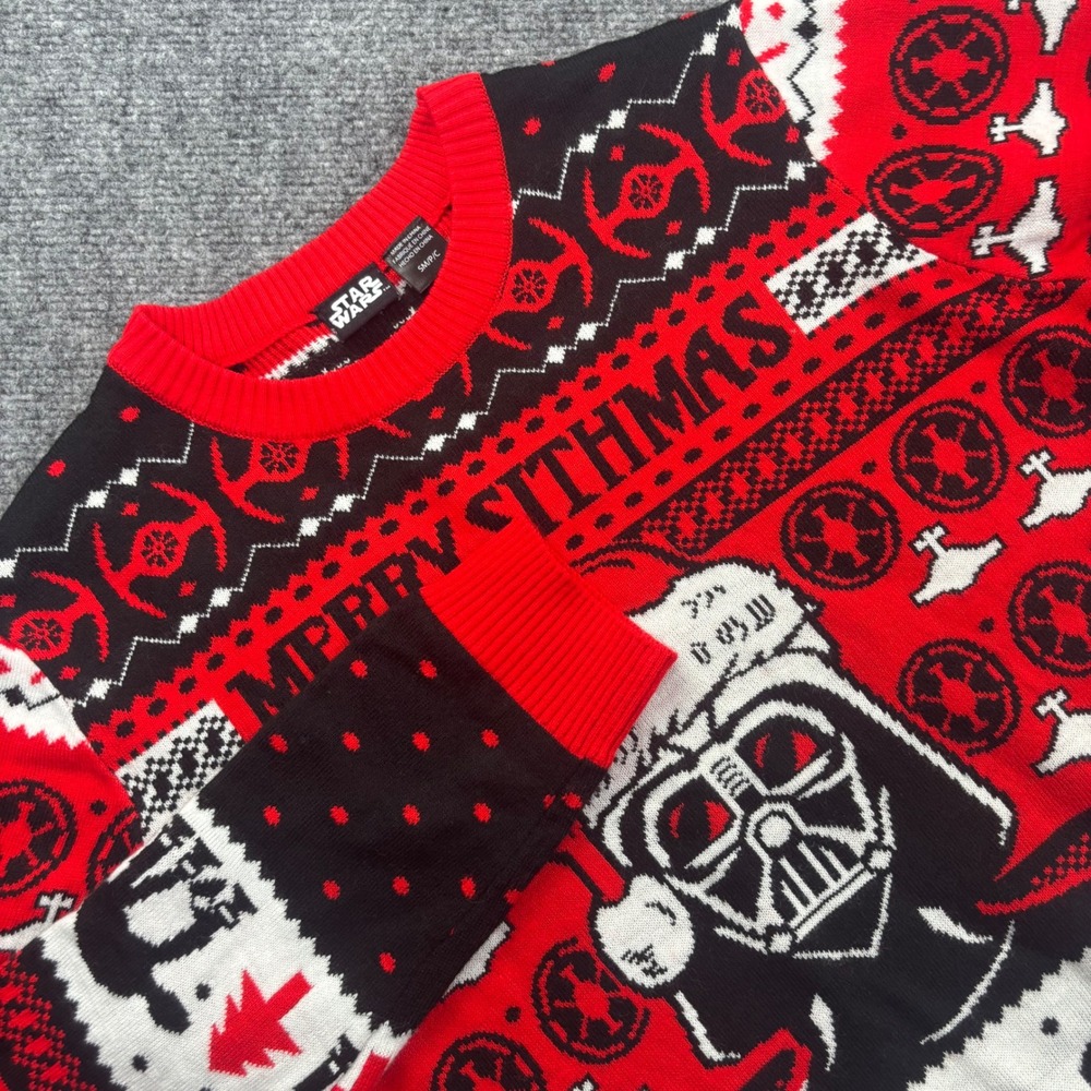 Star Wars Ugly Christmas Sweater Small Red Darth Vader Merry Sithmas Womens